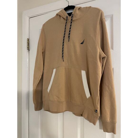 Nautica tan and white hoodie size small - Picture 2 of 8
